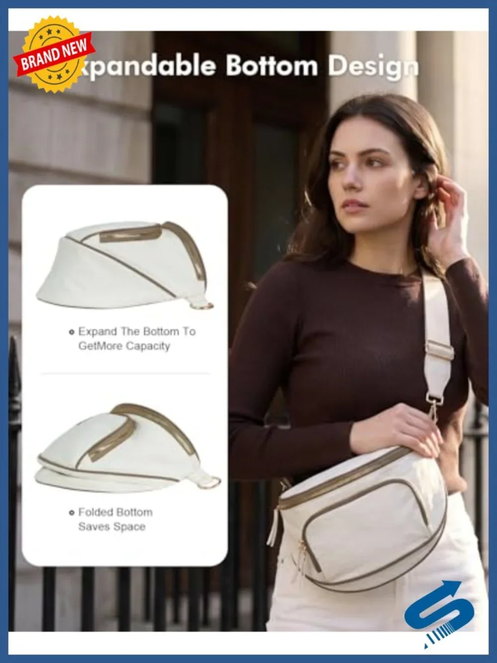 Expandable Waterproof Crossbody Sling with Card Slots